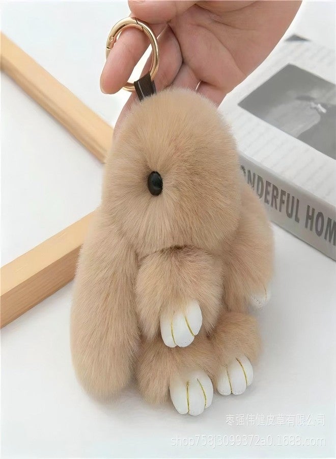 Bandfol Fluffy Bunny Keychain Plush Lulu Bunny Keychain for Women, Soft Rabbit Cute Bag Charms for Easter Birthday Gift - Image 4